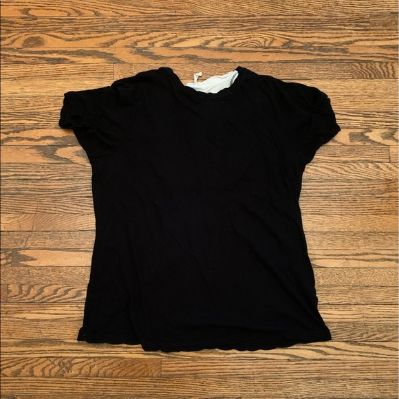 A.L.C black Tee with white panel detail in back - Picture 1 of 2